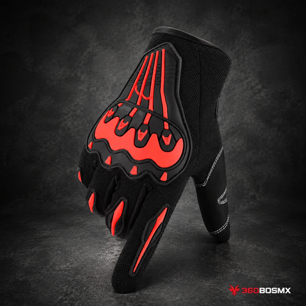 Guantes Bici / Moto Protección Rígida Antiderrapantes Uso Deportivo JFSTR14 - Rojo - 360BOSMX