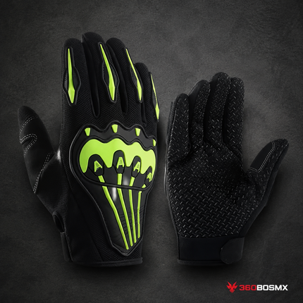 Guantes Bici / Moto Protección Rígida Antiderrapantes Uso Deportivo JFSTR14 - VERDE NEON - 360BOSMX