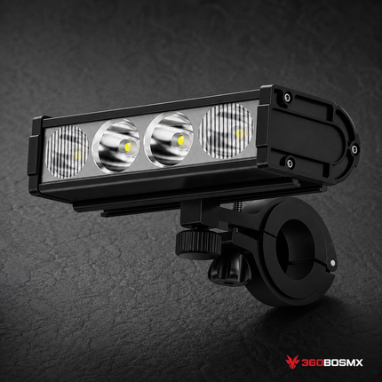 Barra LED Bicicleta 180° 4 Modos Pantalla Digital IPX4 Aleación de aluminio WL601 - Negro - 360BOSMX