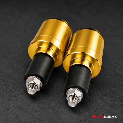 Tapones/Bar slider End Manubrio Moto Universales Aluminio 7mm CNC Antivibración MTC225 - Dorado - 360BOSMX