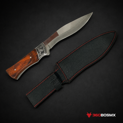 Cuchillo largo curvo con funda JF304