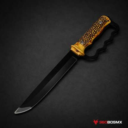 Cuchillo boxer ergonómico funda imitacion madera JFK52G