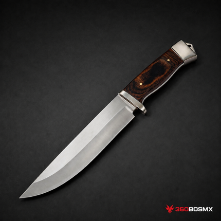 Cuchillo EDC Camping Senderismo Caza Mango Madera + funda JF867