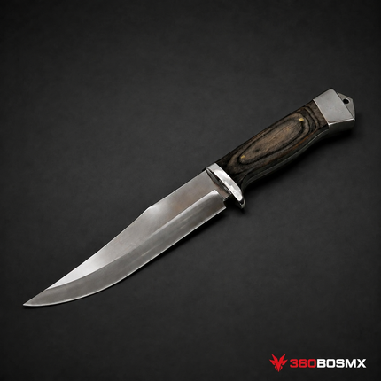 Cuchillo Cazador Acero Inoxidable Mango Tipo Madera Heavy Duty JF866