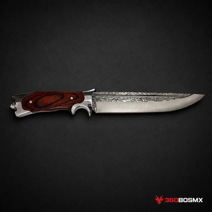 Cuchillo Bowie Hoja Grabada Supervivencia JF924
