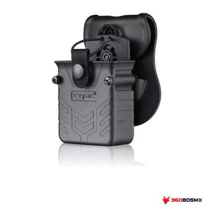 Porta radio CYTAC — Negro sobre fondo blanco con logo 360BOSMX