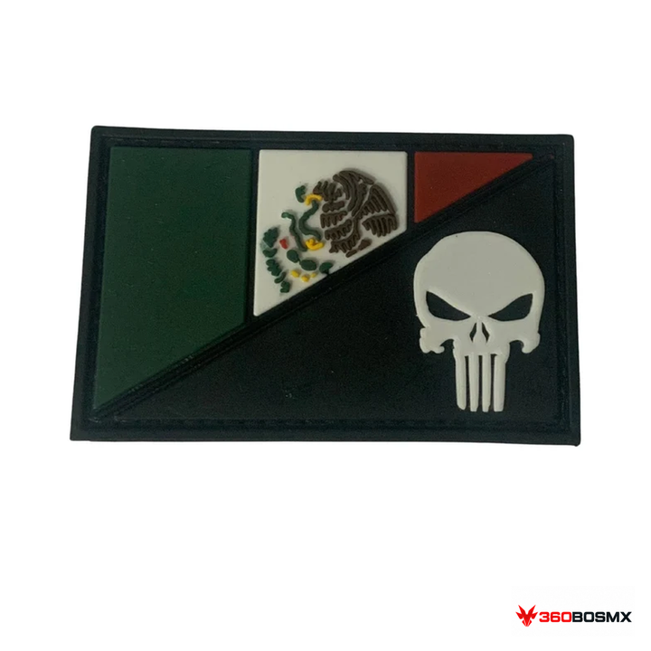 Parche PVC con velcro — Bandera Mx Punisher