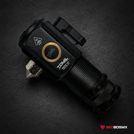 Mini linterna 4 LED rompe vidrios corta soga con imán Vog134 - 360BOSMX