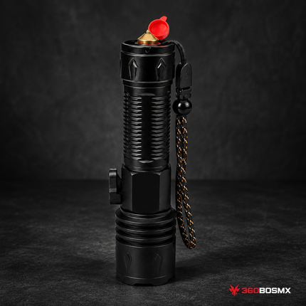 Lámpara Emergencia LED  3 modos Rompe Vidrios, Corta Cinturón  Pantalla Digital VOG155 - Negro - 360BOSMX