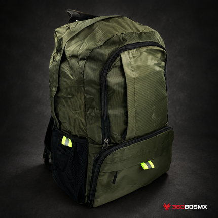Mochila Back Pack, Impermeable Se Compacta Fácilmente, Ligera.  GJ1954 - Negra - 360BOSMX