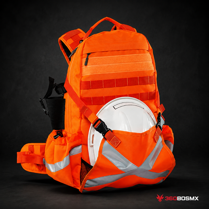 Mochila reflejante de alta visibilidad para uso rudo GJ2073 - Naranja - 360BOSMX