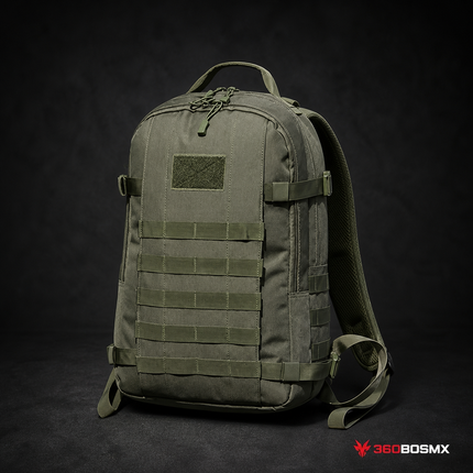 Mochila Laptop molle correa pecho impermeable 25lts multi-compartimientos JYB-152 - VERDE MILITAR - 360BOSMX