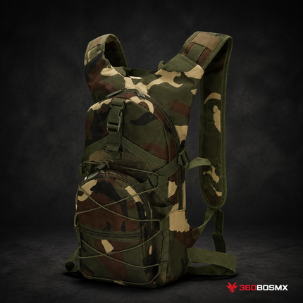 Mochila Hidratación Táctica Militar 3 Litros MARCA LJK SN265 - Negra - 360BOSMX