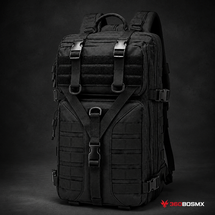 Mochila Táctica Militar 49L Molle Viaje Camping Uso Rudo AKM-005 - Negro - 360BOSMX