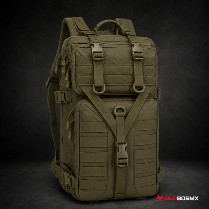 Mochila Táctica Militar 49L Molle Viaje Camping Uso Rudo AKM-005 - Verde - 360BOSMX