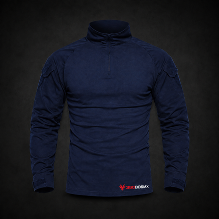 Camisa Playera Uniforme Militar Gotcha Airsoft Jersey Rápida Policía Parches Coderas X211 - Azul Marino - Talla XL