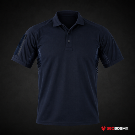 Playera Polo Deportiva Combate Uniforme Parches Gotcha Sport Gym Army Fit Sn021 - Azul marino - Talla L