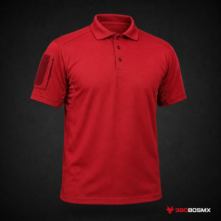 Playera Polo Deportiva Combate Uniforme Parches Gotcha Sport Gym Army Fit Sn021 - Rojo - Talla XL