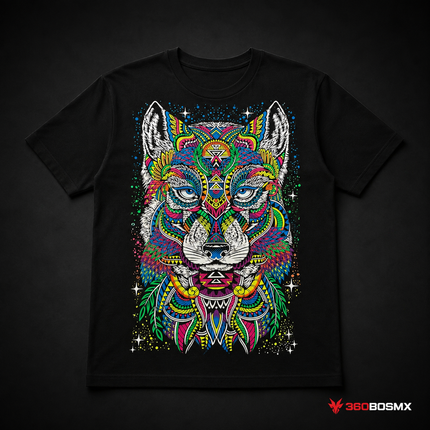Playeras efecto fluorescente Neón 100% Algodón SN134 - Lobo - Talla M