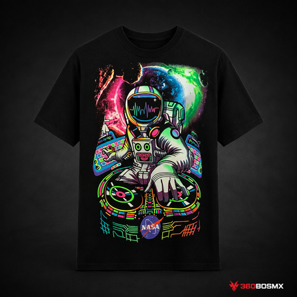 Playeras efecto fluorescente Neón 100% Algodón SN134 - Astronauta - Talla G