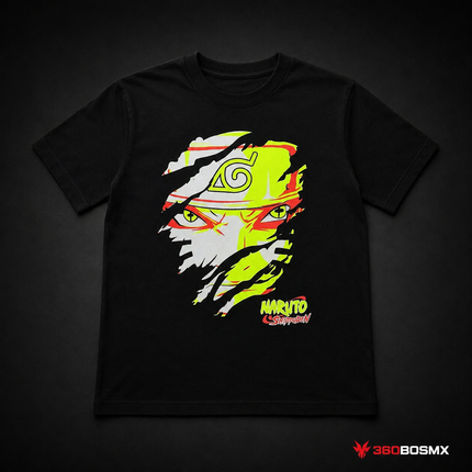 Playeras efecto fluorescente doble estampado 100% Algodón SN135 - Naruto - Talla M
