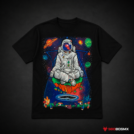 Playera efecto neón luz negra LISA con pulsera 80 % algodon 20% spandex SN136 - Astronauta - Talla M