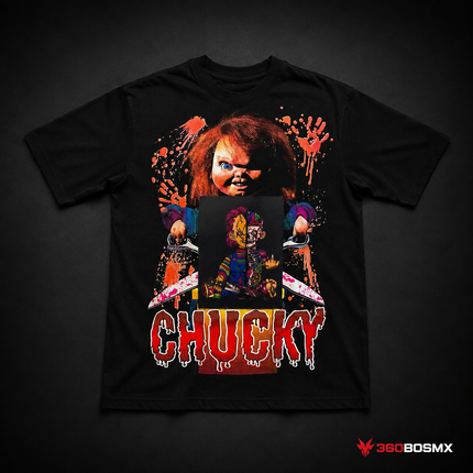 Playera Led Activada Por Sonido luz Intermitente VER VIDEO EN DESCRIPCION +pulsera 80%algodón + 20%spandex SN138 - Chucky - Talla M