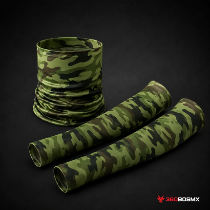 Kit Sombrero Multi-Funcional Con Mangas MZ11 - Verde camuflaje - 360BOSMX