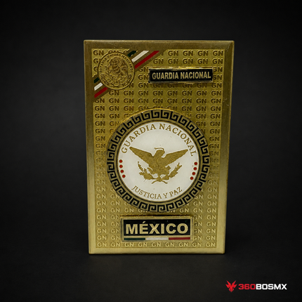 Placa Metálica Identificación GN SSPC Federal etc para Perrera SN205 - Dorado - Guardia Nacional - 360BOSMX