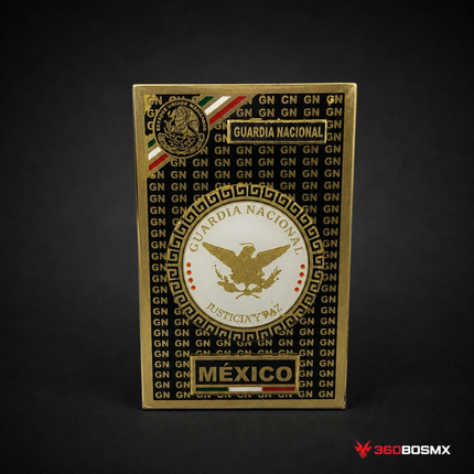 Placa Metálica Identificación GN SSPC Federal etc para Perrera SN206 - Negro/dorado -  - Guardia Nacional - 360BOSMX