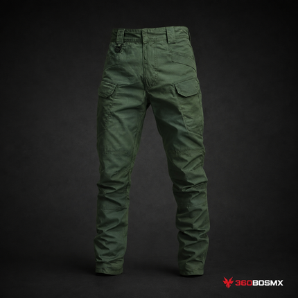 Pantalón COMBATE tela RIPSTOP Multi Compartimientos Trabillas Anchas uso rudo GJKZ-1 - Militar Verde / XL - 360BOSMX