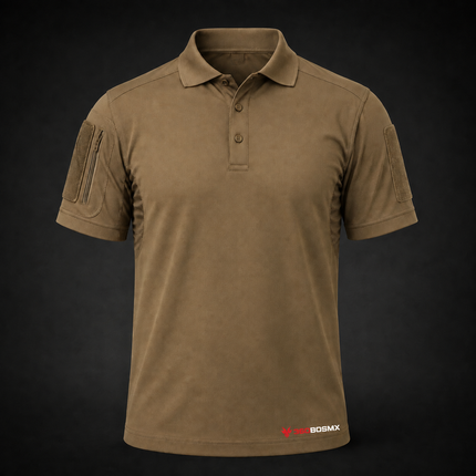 Playera Polo Deportiva Combate Uniforme Parches Gotcha Sport Gym Army Fit Sn021 - Coyote - Talla M