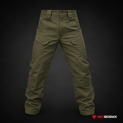 Pantalón COMBATE tela RIPSTOP Multi Compartimientos Trabillas Anchas uso rudo GJKZ-1 - Militar Verde / 3XL - 360BOSMX