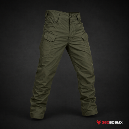 Pantalón COMBATE tela RIPSTOP Multi Compartimientos Trabillas Anchas uso rudo GJKZ-1 - Militar Verde / 2XL - 360BOSMX