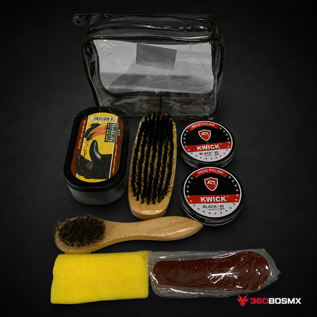 Kit Limpieza Abrillantador de Calzado (Betún Negro) – Con Estuche PJ-735 MP