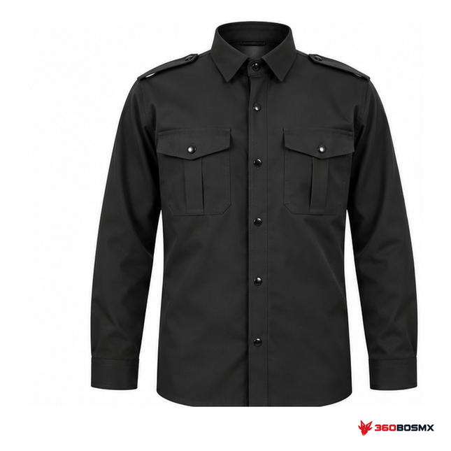 Camisola táctica con cierre oculto, Negro