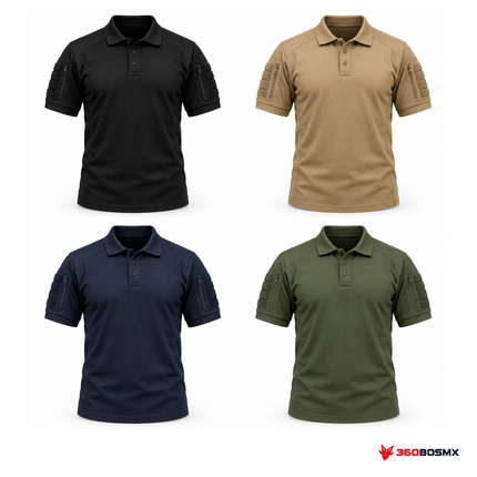 Polo táctico de algodón manga corta — Modelo 46 en colores disponibles
