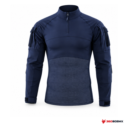 Camisa táctica rápida híbrida, Azul marino