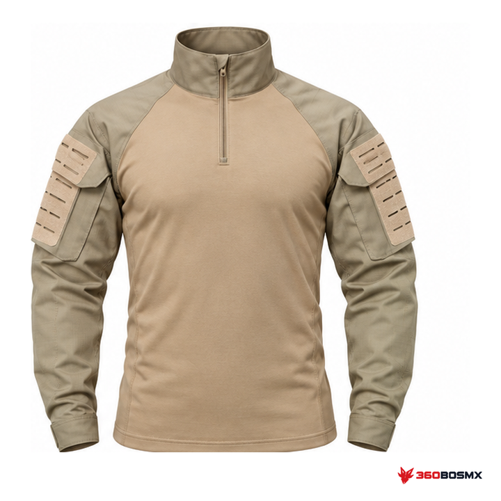 Camisa táctica rápida de algodón, Caqui