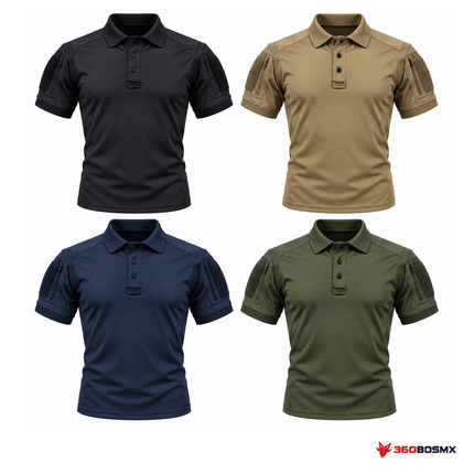 Polo táctico de licra manga corta — Modelo 56 en colores disponibles