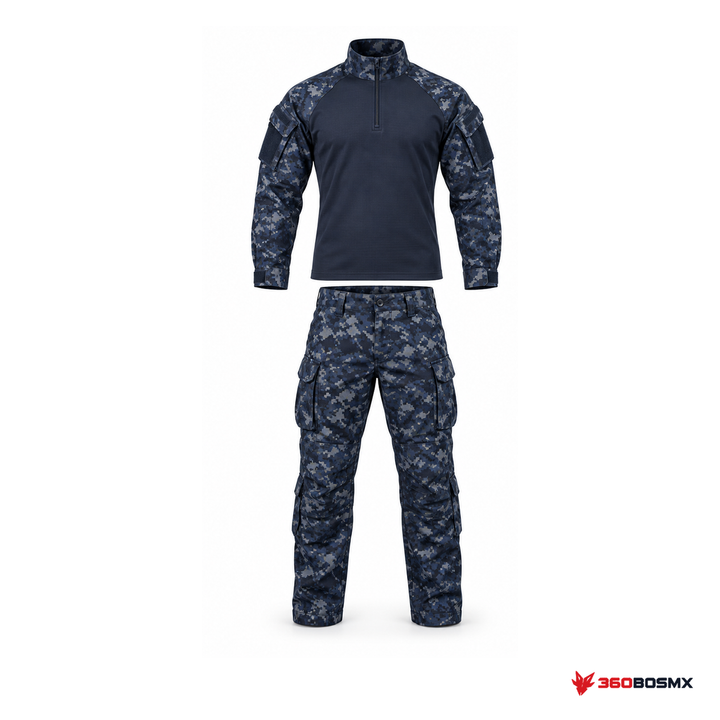 Uniforme táctico pixelado completo, Azul pixelado