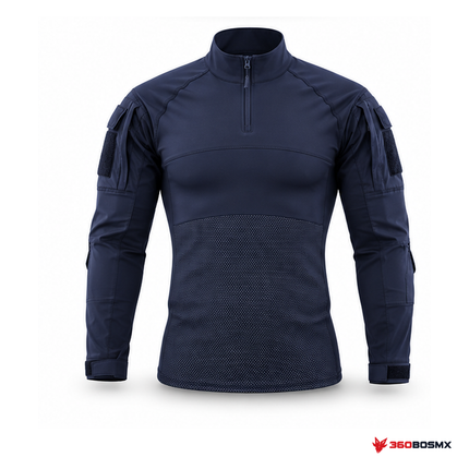 Camisa táctica rápida de licra, Azul marino