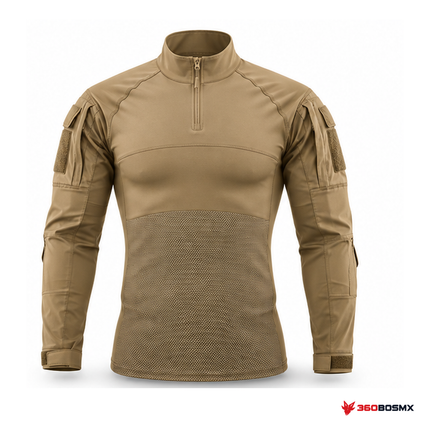 Camisa táctica rápida de licra, Caqui