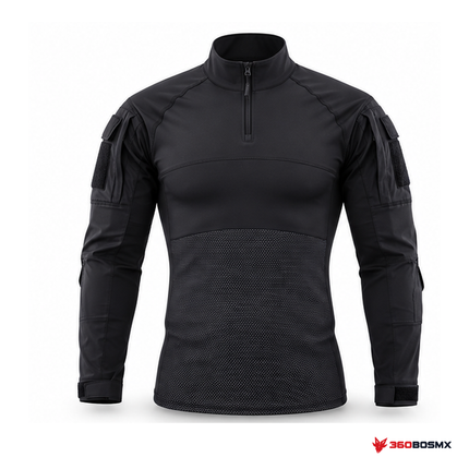 Camisa táctica rápida de licra, Negro