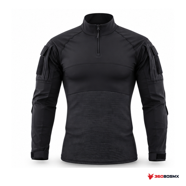 Camisa táctica rápida de licra, Negro