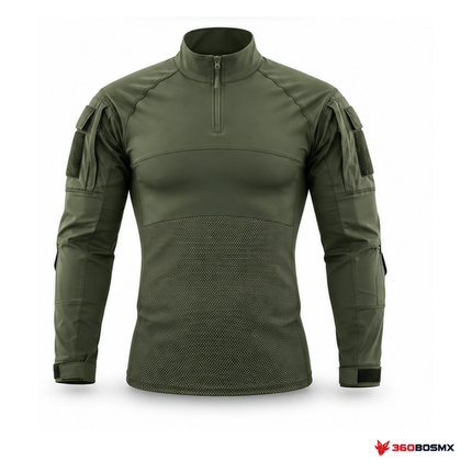 Camisa táctica rápida de licra, Verde