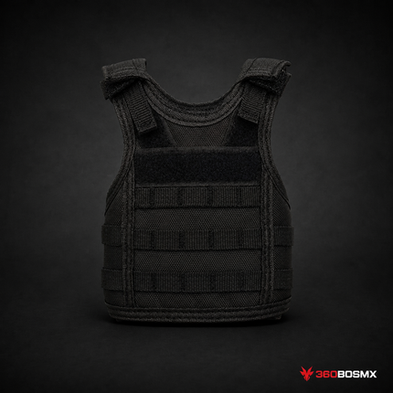 Mini chaleco tactico, aislador-termo, botella, ajustable, molle cigarros y otros usos PJD - Negro