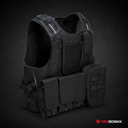 Chaleco Portaplacas Militar Táctico De Molle Para Airsoft BB209 - Negro