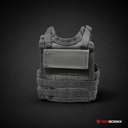 Mini chaleco tactico, aislador-termo, botella, ajustable, molle cigarros y otros usos PJD - Gris