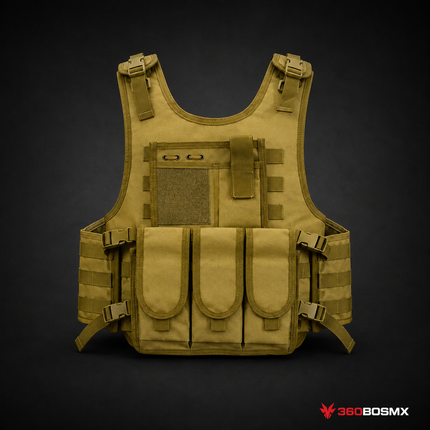 Chaleco porta cargadores velcro y sistema molle CK - SN141 / Caqui